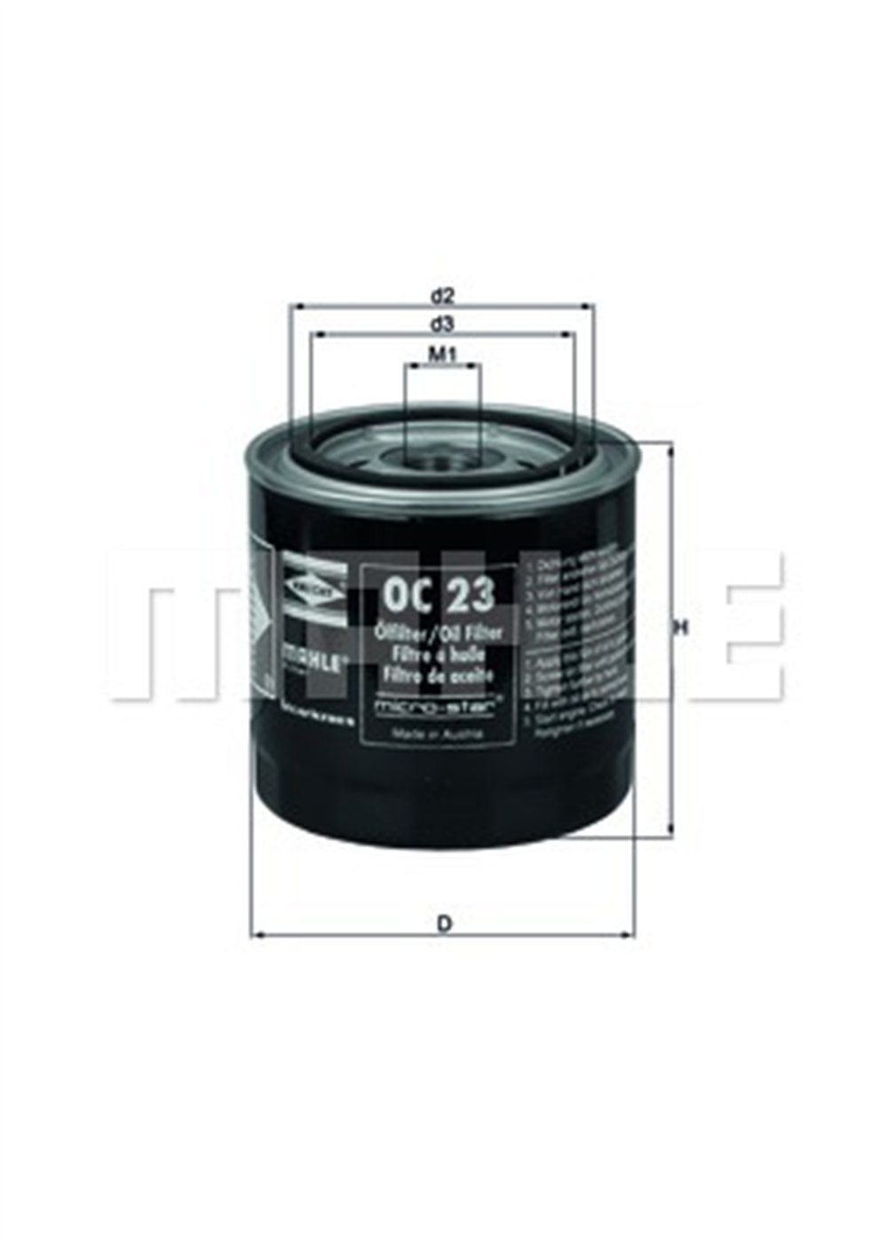 MAHLE OC23OF - Yag Filtresi - Ford Taunus/grd/p100/sierra