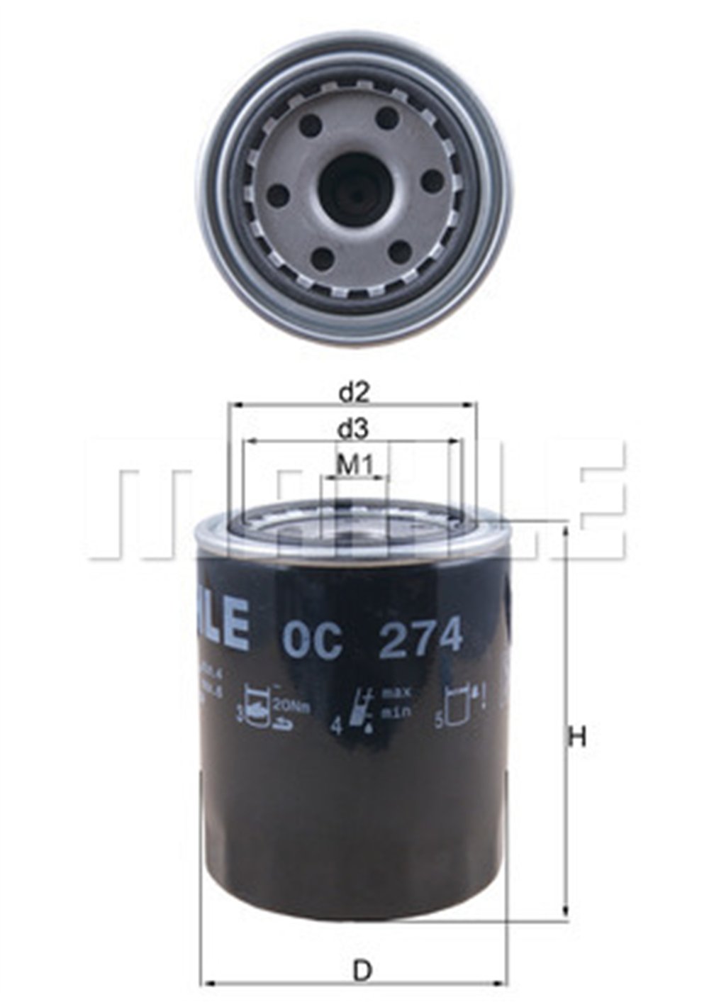 MAHLE OC274 - Yag Filtresi - Japon L200 (k14, K64, K74, Ka, Kb) : L300 (p15) 2.5 D 87-08 : B2500 (uf) 2.5 D 96-98 : E2200 (sr, Sd) 2.2 D 99-06 : Pajero (l0, L1, V4, V6, V7) 2.5 D/2.5 Td 86-06
