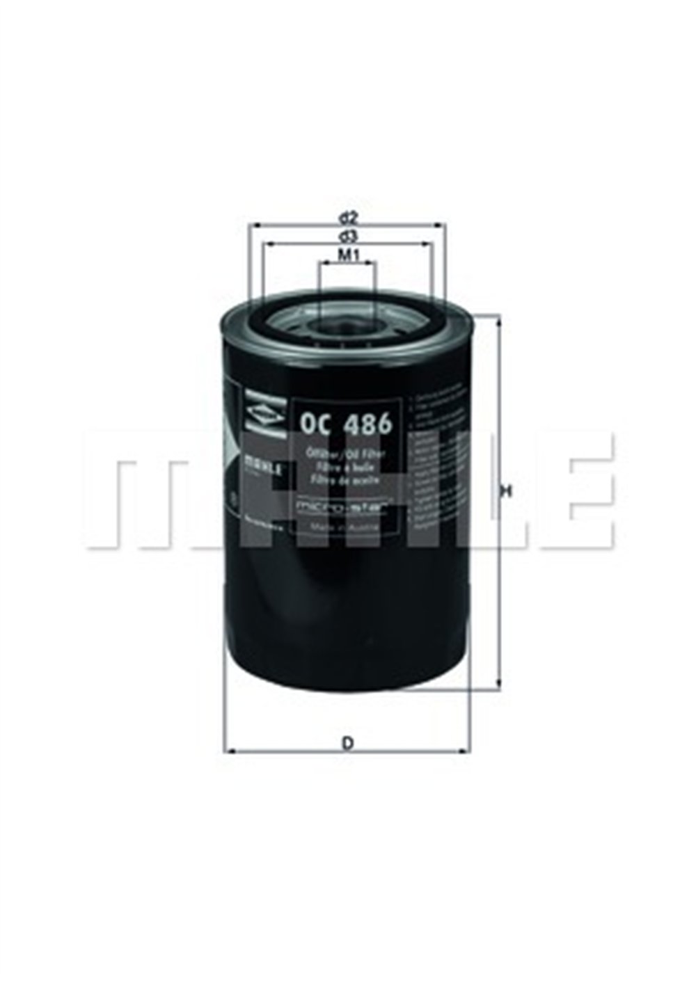 MAHLE OC486 - Yag Filtresi - Fiat Ducato/boxer/jumper