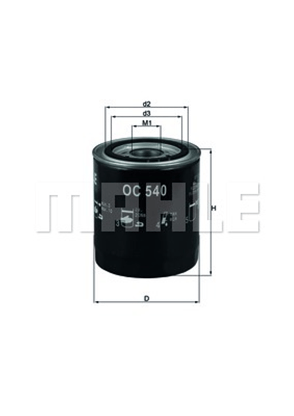 MAHLE OC540 - Yag Filtresi - Kore Starex/h100 Min/h100 Kmy/pregio/hibesta/carnival/k2500/k2700/l200/b2500