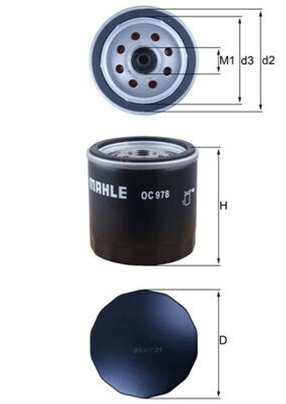 MAHLE OC978 - Yag Filtresi - Renault Clio Iv/ Megane Iv / Captur / Talisman / Dokker / Logan Ii / Sandero/ Qashqa/m