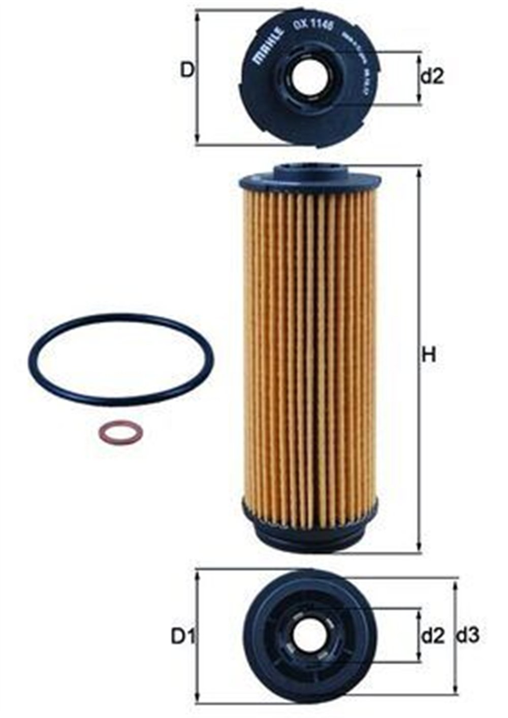 MAHLE OX1146D - Yag Filtresi - Bmw F20-f21-f22-f23-g20-g21-g28-f30-f31-f34-f35-f32-f33-f36-g30-g31-g32-g38-g11-g12-g14-g15-g16-x3 G01-x4 G02-x5 G05-x6 G06-x7 G07-z4 G29