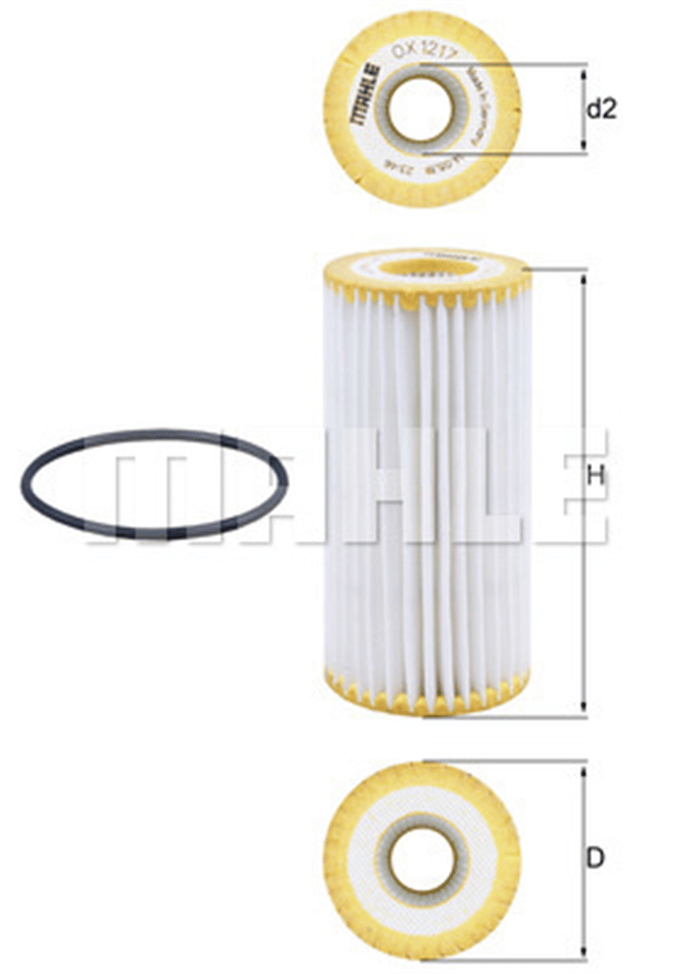 MAHLE OX1217D - Yag Filtresi - Vw A3-a4-a5