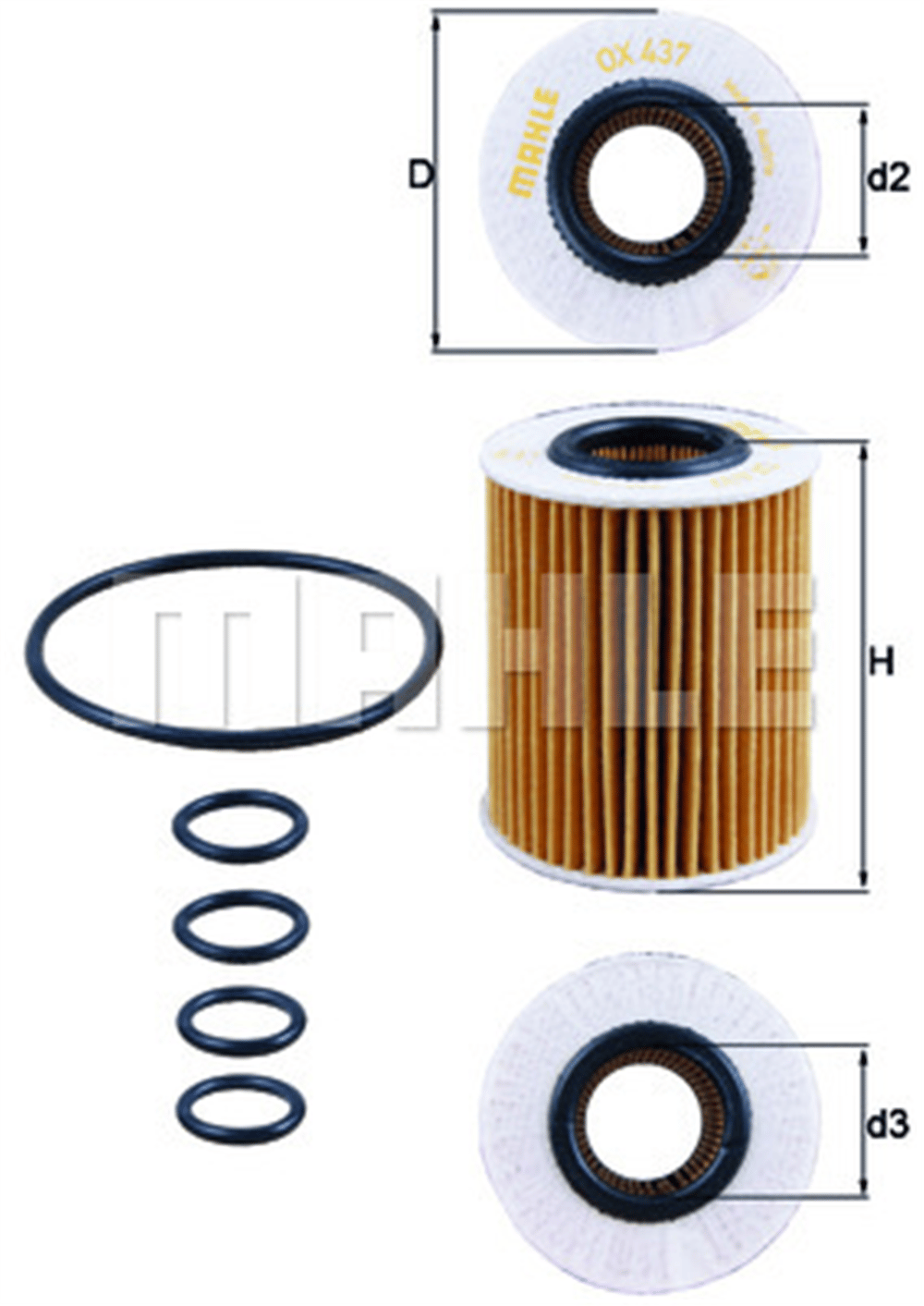 MAHLE OX437D - Yag Filtresi - Opel Astra H Astra J Corsa D Mokka Cruze Meriva A Meriva B Trax