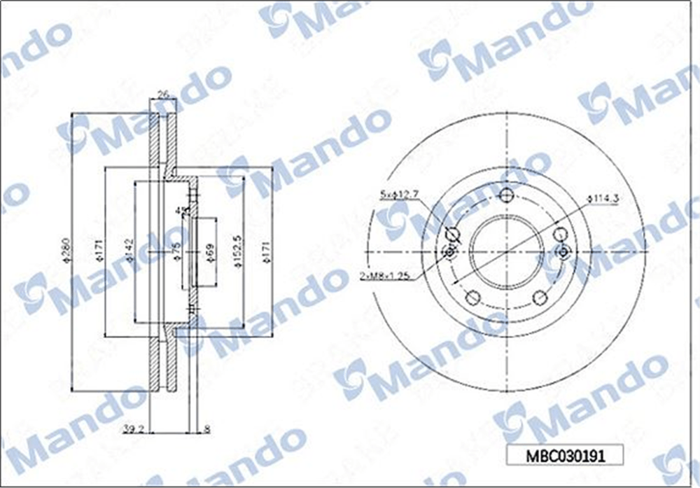 MANDO MBC030191 - Fren Diski Ön - Kore Ix20/i30/sonata/tucson/sportage/ceed/cerato/venga/soul