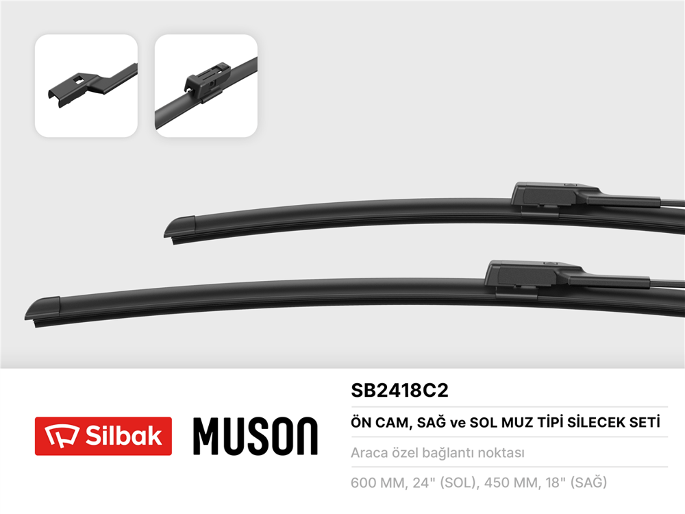 SILBAK SB2418C2 - Silecek Süpürgesi Ön Takim - Vw Octavia