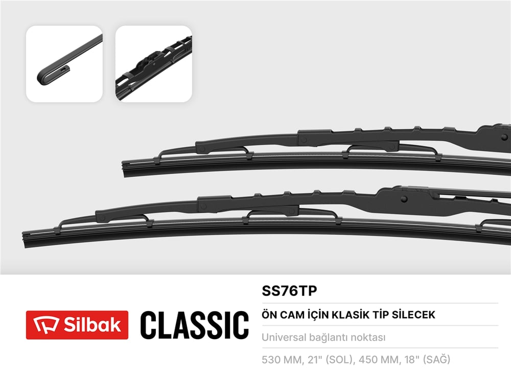SILBAK SS76TP - Silecek Süpürgesi Ön Takim - Kore Rio