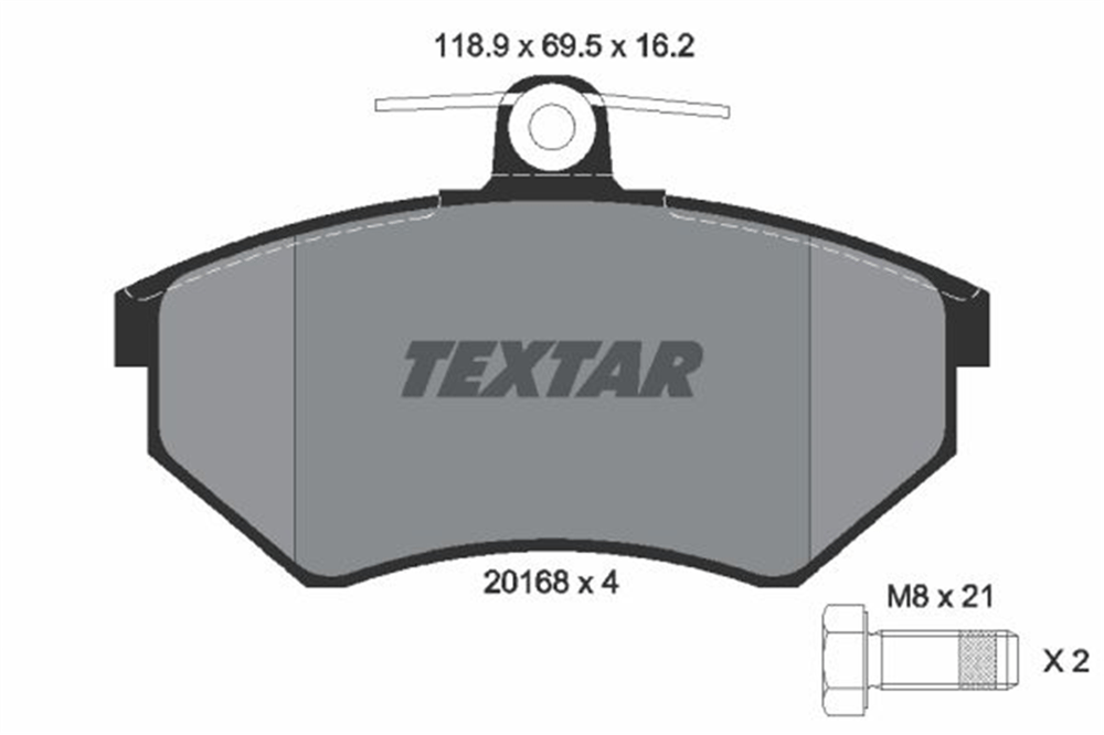 TEXTAR 2016801 - Fren Balatasi Ön - Vw Golf3-polo Classic-passat-caddy