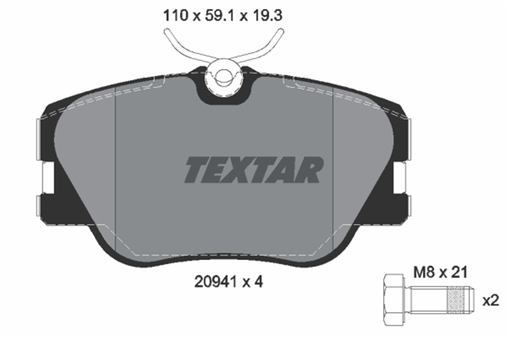 TEXTAR 2094102 - Fren Balatasi Ön - Mercedes W124