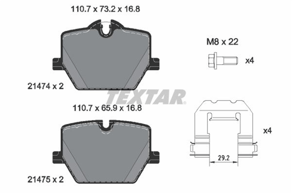 TEXTAR 2147401 - Fren Balatasi Ön - Bmw G20-g21-g23-g26-z4 G29-g42
