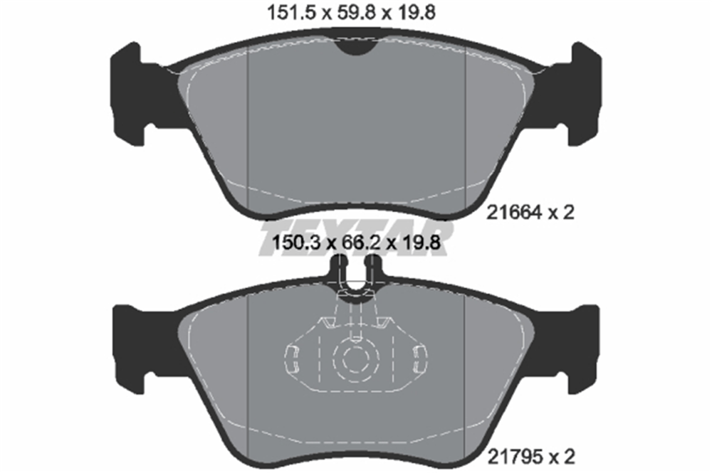 TEXTAR 2166404 - Fren Balatasi Ön - Mercedes W208-210-170