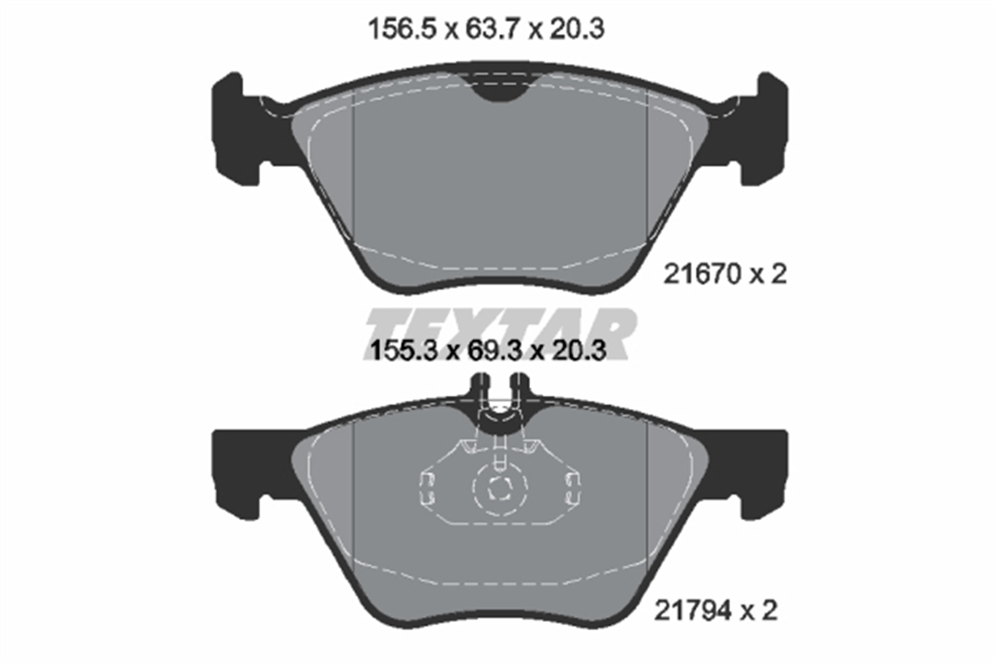 TEXTAR 2167001 - Fren Balatasi Ön - Mercedes W208-210-170