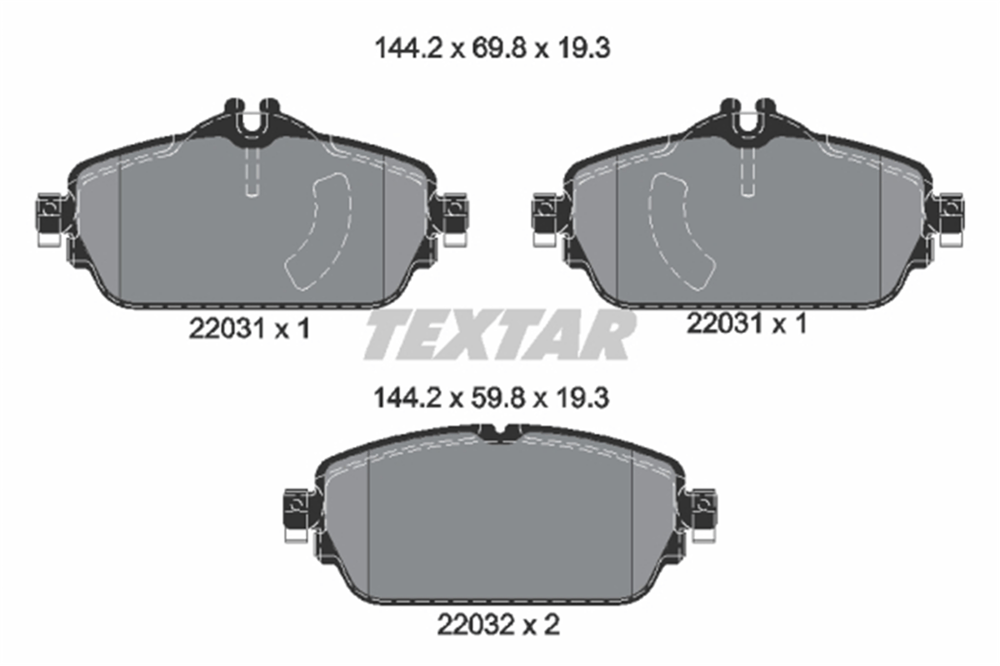 TEXTAR 2203101 - Fren Balatasi Ön - Mercedes W205-213-238