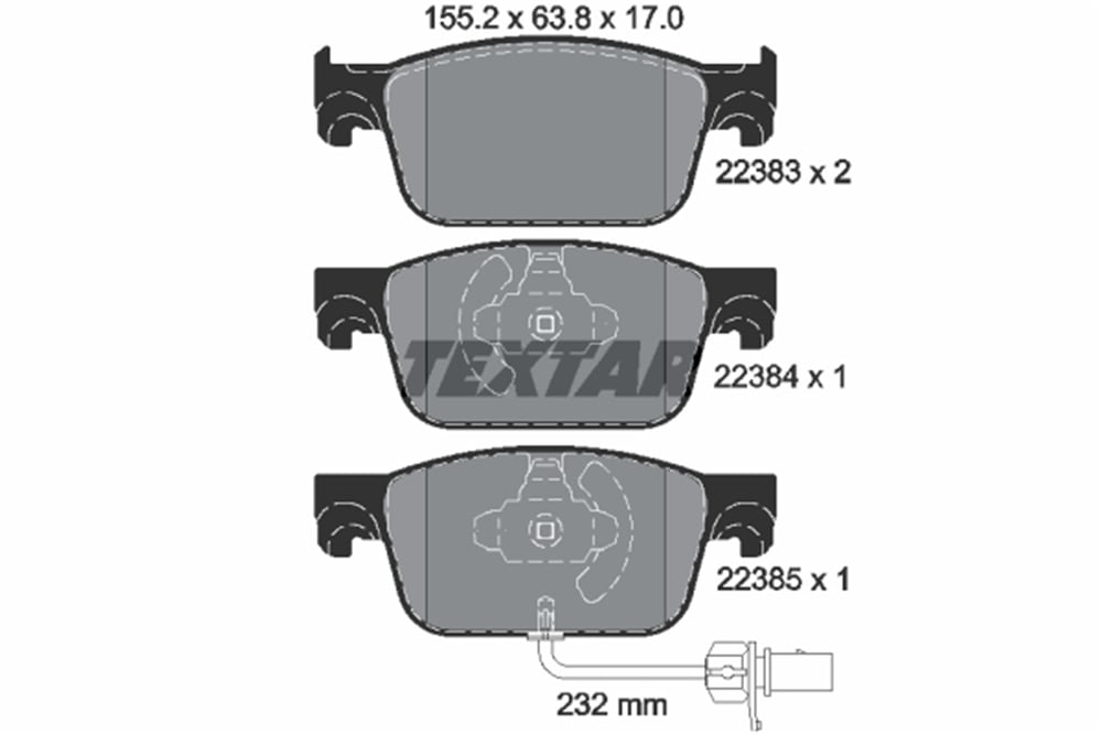 TEXTAR 2238301 - Fren Balatasi Ön - Vw A4-a5