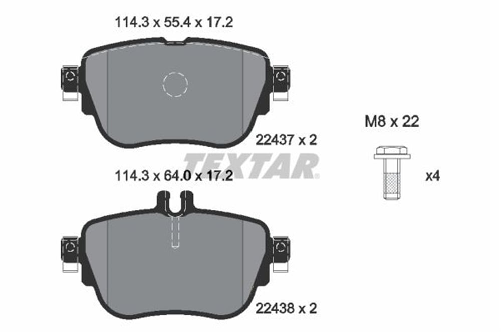 TEXTAR 2243701 - Fren Balatasi Arka - Mercedes W213-257-238