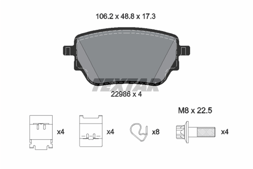 TEXTAR 2298601 - Fren Balatasi Arka - Mercedes W177-247-cla 118