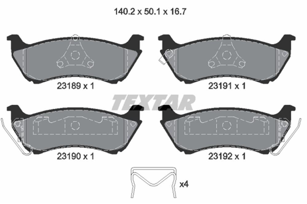 TEXTAR 2318902 - Fren Balatasi Arka - Mercedes W163