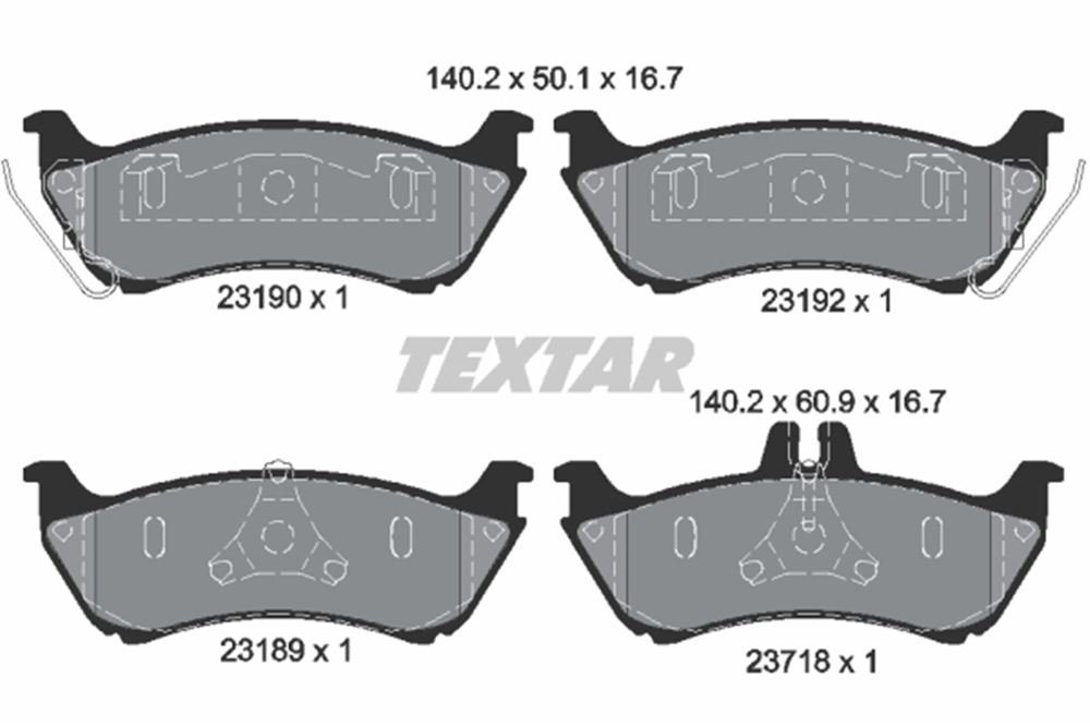TEXTAR 2319002 - Fren Balatasi Arka - Mercedes W163