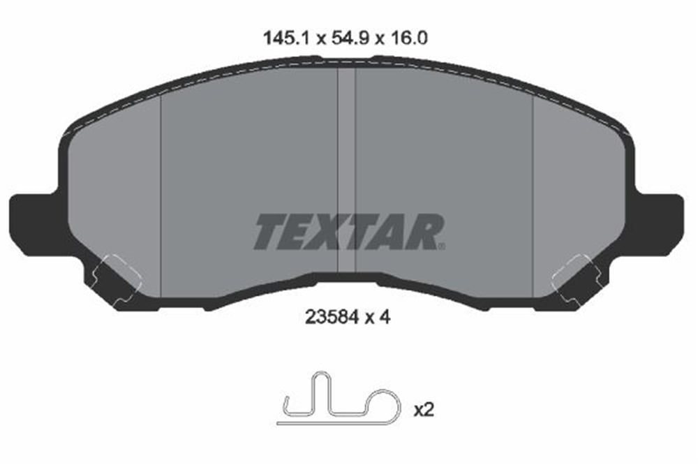 TEXTAR 2358401 - Fren Balatasi Ön - Japon Lancer (cs) : Lancer (cy) 08- : Asx (ga) 10-