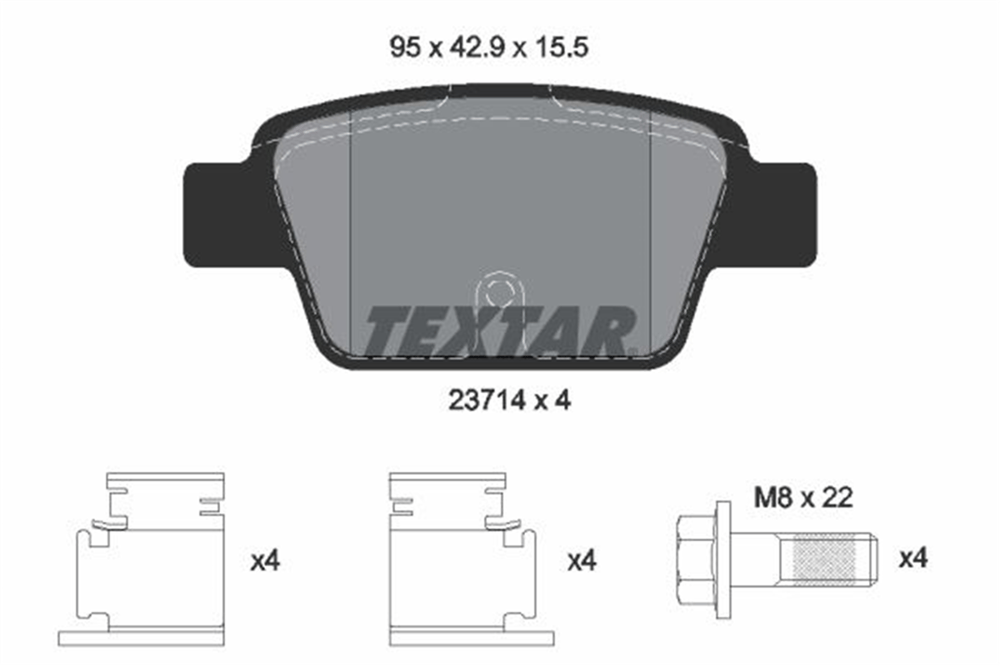 TEXTAR 2371401 - Fren Balatasi Arka - Fiat Stilo/bravo/linea/alfa