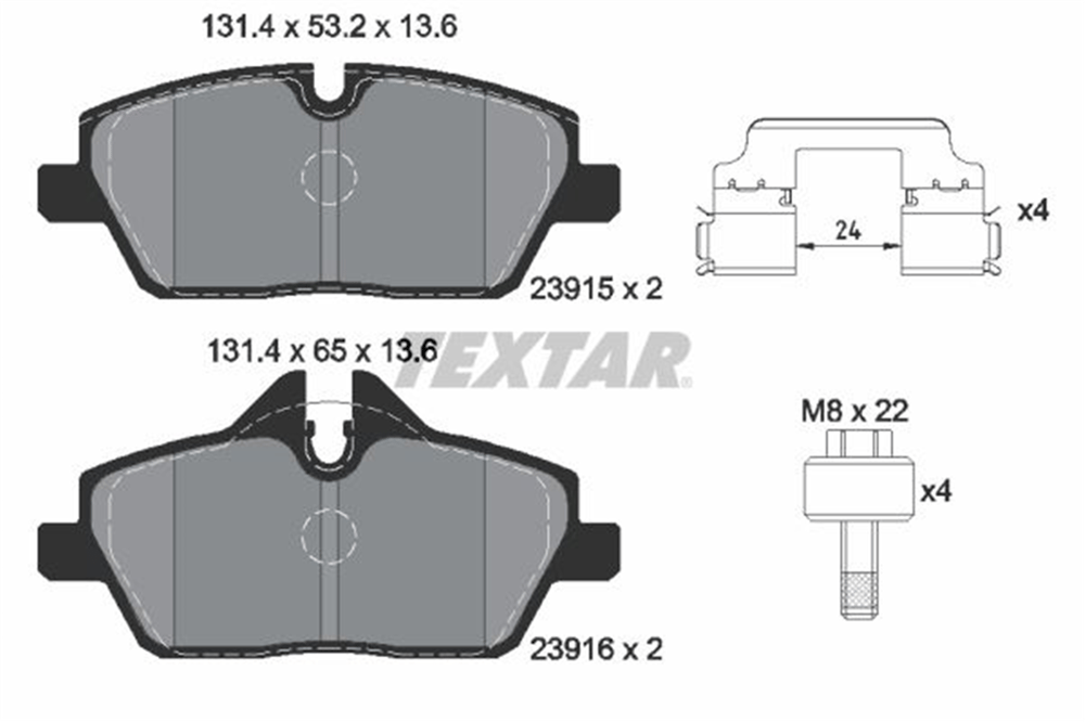 TEXTAR 2391508 - Fren Balatasi Ön - Bmw I3