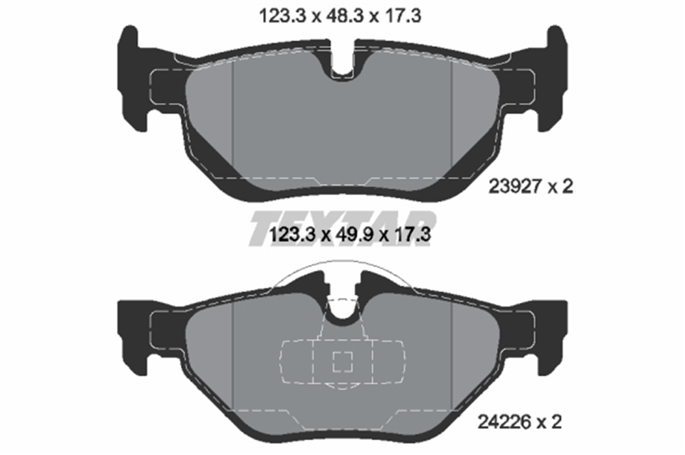 TEXTAR 2392701 - Fren Balatasi Arka - Bmw E81-e82-e87-e88-e90-e90 Lci-e91-e91 Lci-e92-e92 Lci-e93-e93 Lci-x1 E84