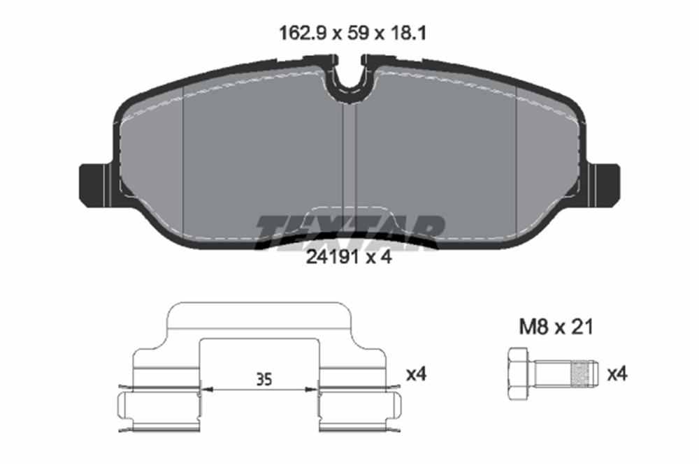 TEXTAR 2419101 - Fren Balatasi Ön - Bmw Range Rover Discovery - Sport - Iii - Iv