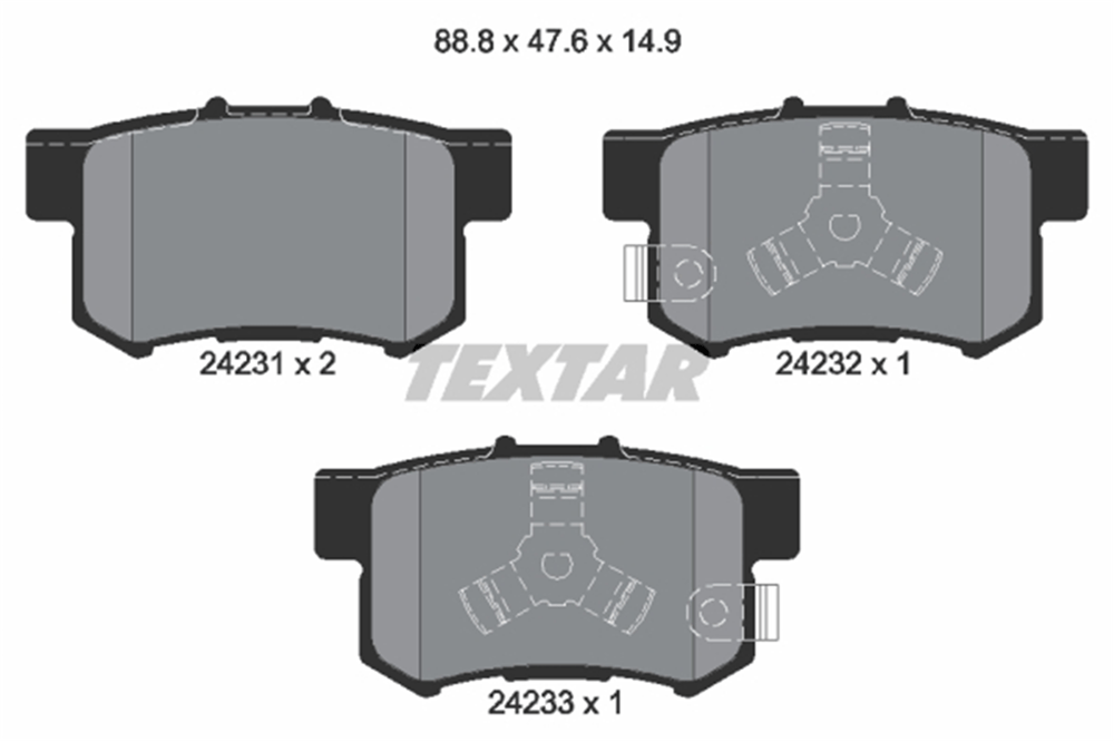 TEXTAR 2423101 - Fren Balatasi Arka - Japon Crv (rd)