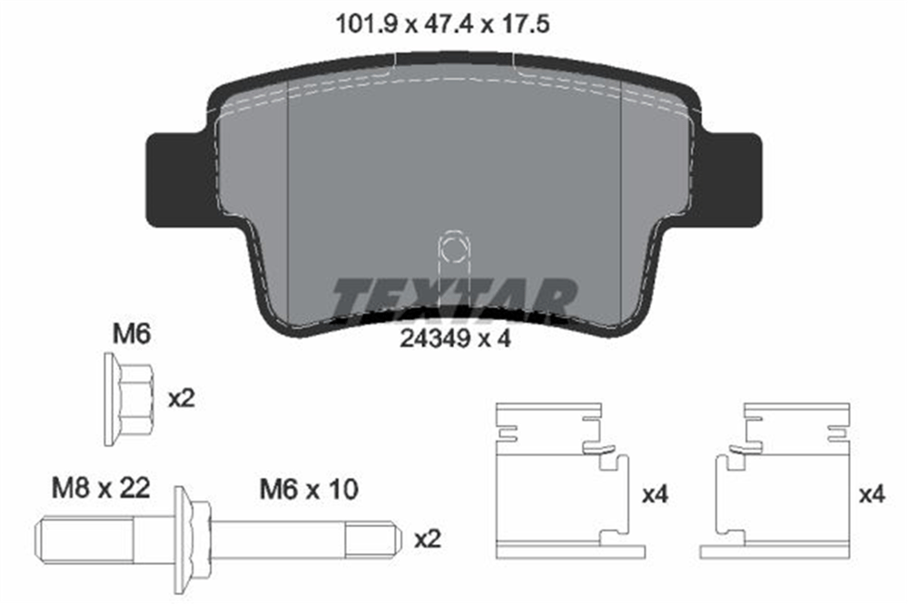 TEXTAR 2434903 - Fren Balatasi Arka - Opel Corsa D