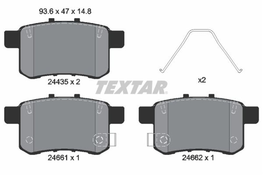 TEXTAR 2443501 - Fren Balatasi Arka - Japon Accord (cu)
