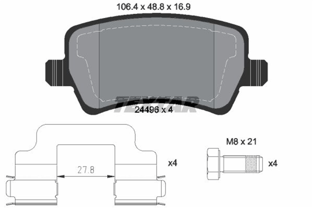 TEXTAR 2449601 - Fren Balatasi Arka - Bmw Range Rover Evoque