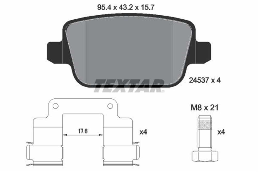 TEXTAR 2453702 - Fren Balatasi Arka - Bmw Freelander 2