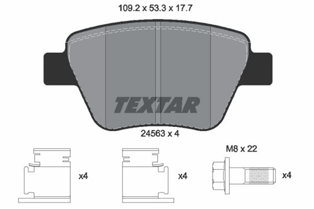 TEXTAR 2456301 - Fren Balatasi Arka - Vw Caddy-golf6-jetta-a3