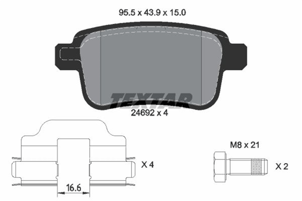 TEXTAR 2469201 - Fren Balatasi Arka - Renault Kangoo Iii-mercedes-benz/jitan