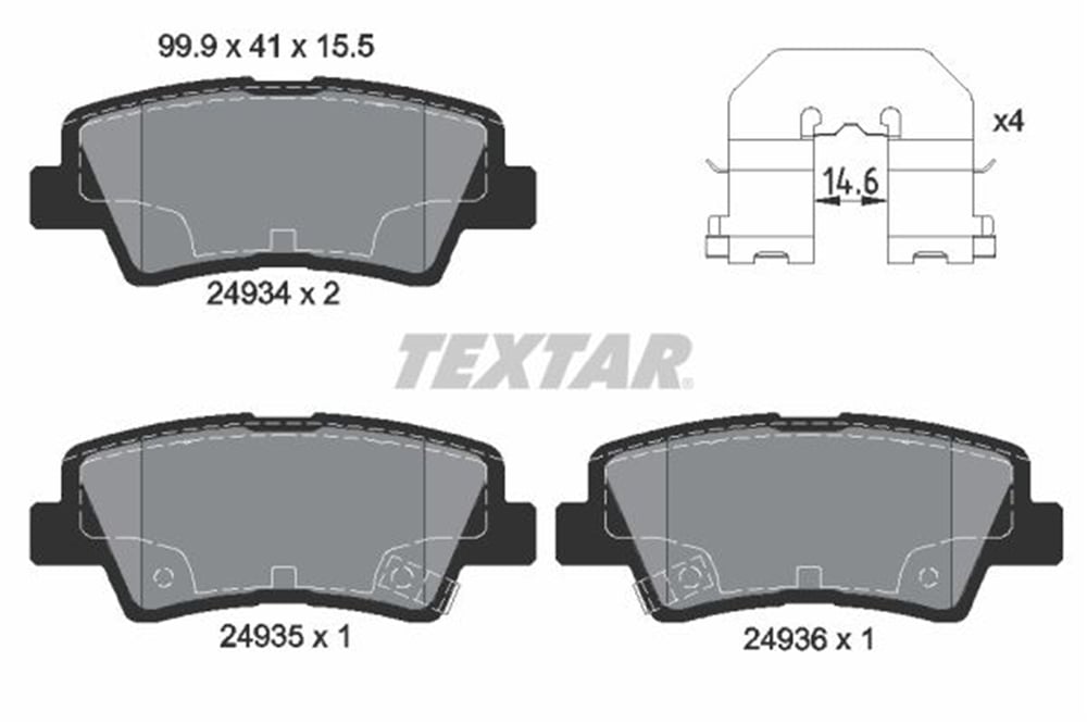 TEXTAR 2493401 - Fren Balatasi Arka - Kore Accent
