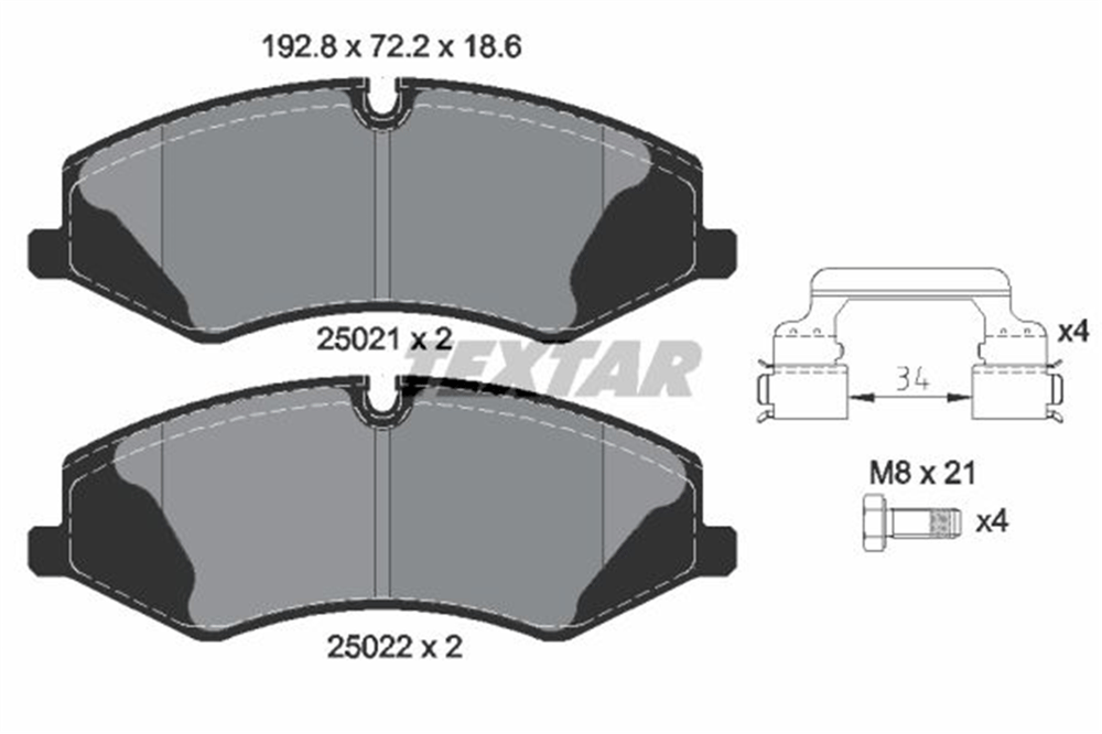 TEXTAR 2502101 - Fren Balatasi Ön - Bmw Land Rover Range Rover Discovery - Sport - V-iv