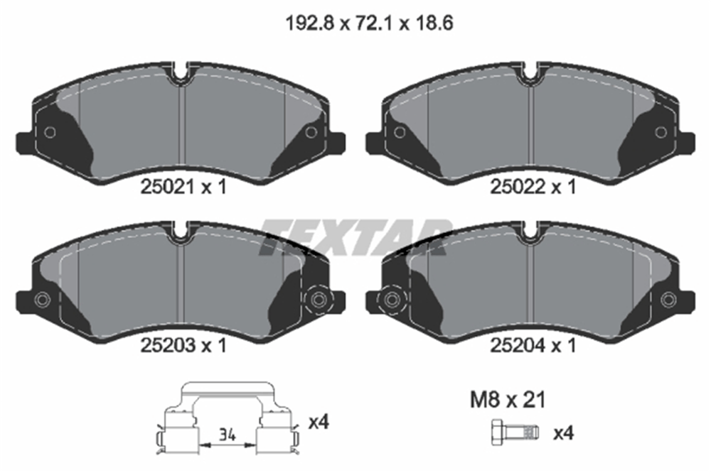 TEXTAR 2502201 - Fren Balatasi Ön - Bmw Land Rover Range Rover Discovery - Sport - V-iv