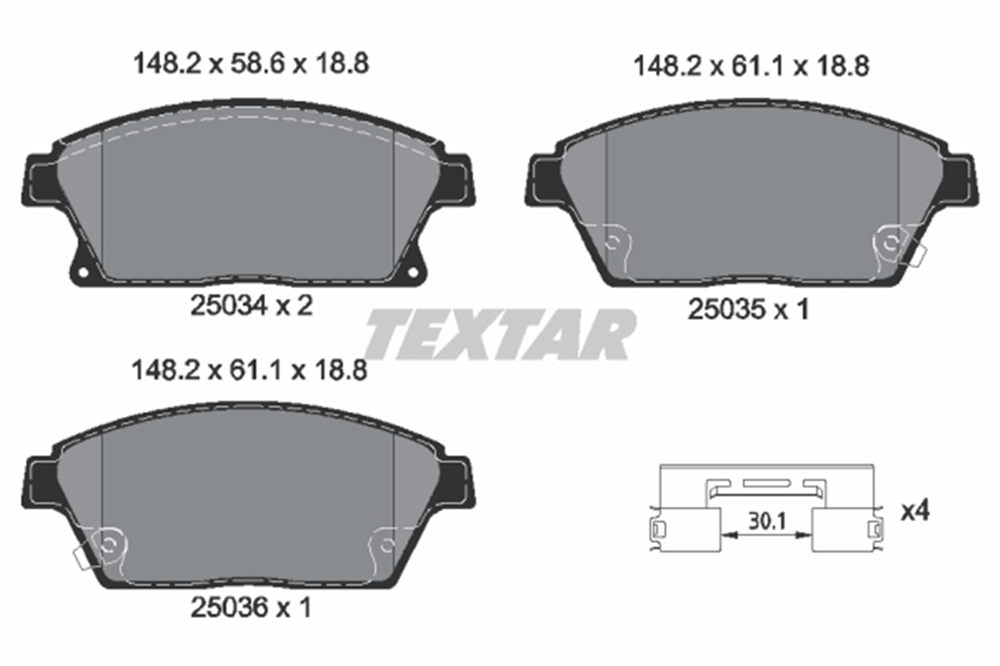 TEXTAR 2503401 - Fren Balatasi Ön - Opel Astra J Mokka Mokka X Cruze Zafira C Trax