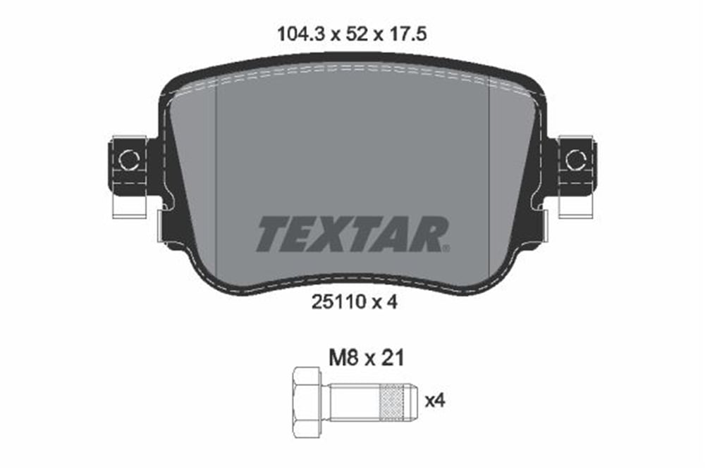 TEXTAR 2511001 - Fren Balatasi Arka - Vw Caddy-sharan-a1-q3