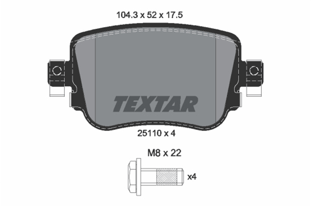 TEXTAR 2511003 - Fren Balatasi Arka - Vw Caddy-sharan-a1-q3