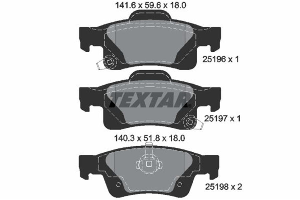 TEXTAR 2519601 - Fren Balatasi Arka - Fiat Grand Cherokee Iv/chrysler