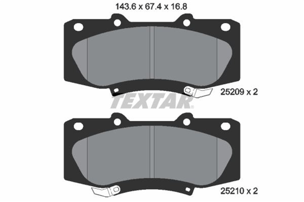 TEXTAR 2520901 - Fren Balatasi Ön - Japon Hilux (ln105, Ln106) : 4 Runner (rn1) 92-95 : Land Cruiser (j9) 96-02