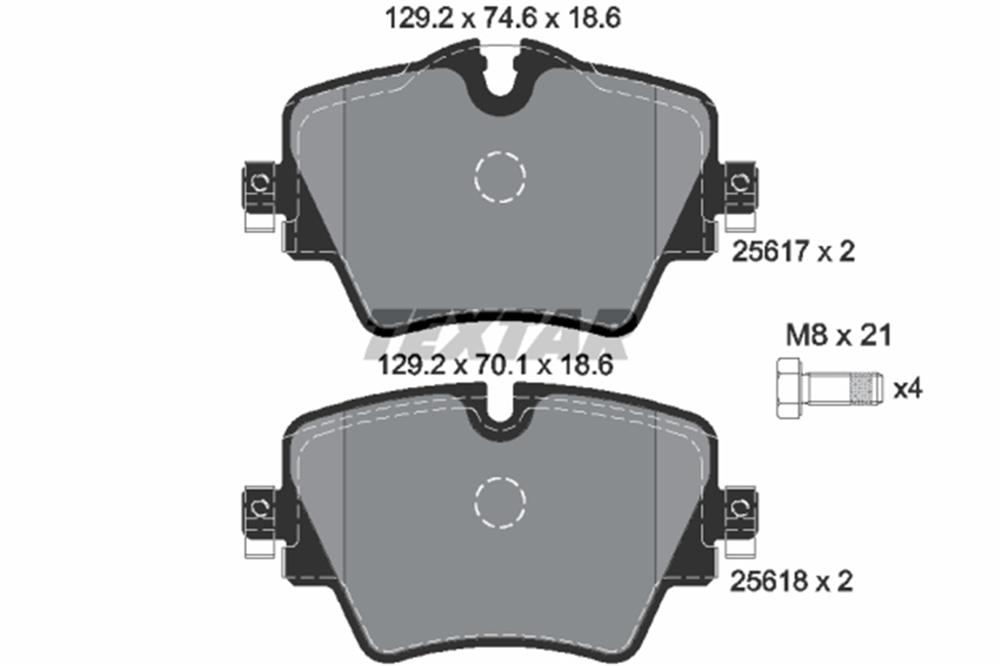 TEXTAR 2561701 - Fren Balatasi Ön - Bmw 1f40-2 F45-f46-x1 F48-x1 F49-x2 F39-g20-g21-g22-g23-g26-g28-g42-g30-g31-x3 G01-x4 G02 Mini F54-f60