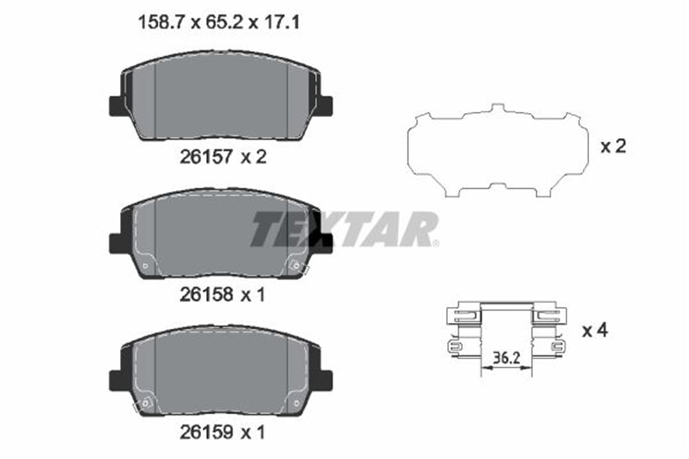 TEXTAR 2615701 - Fren Balatasi Ön - Kore Santa Fe : Sorento