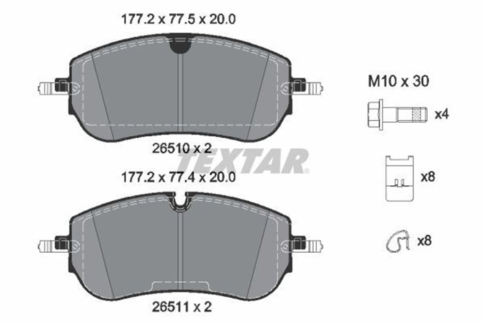 TEXTAR 2651001 - Fren Balatasi Ön - Bmw Land Rover Range Rover Discovery Evoque