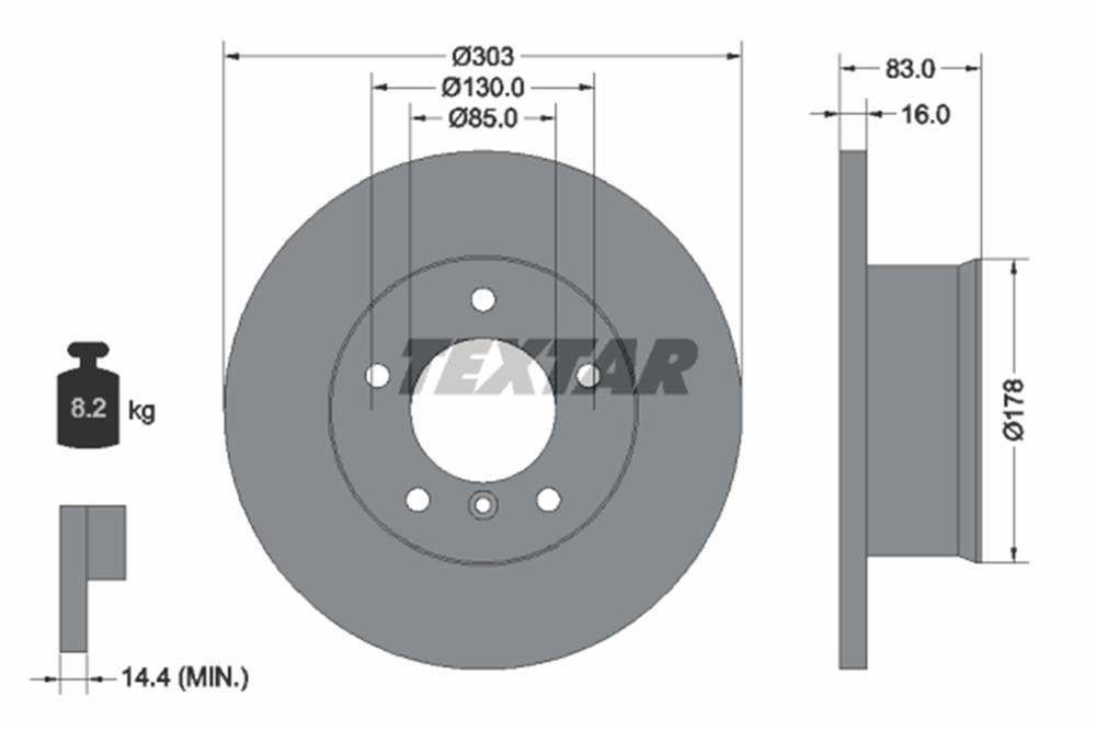 TEXTAR 92020300 - Fren Diski Ön - Mercedes W460-461-463