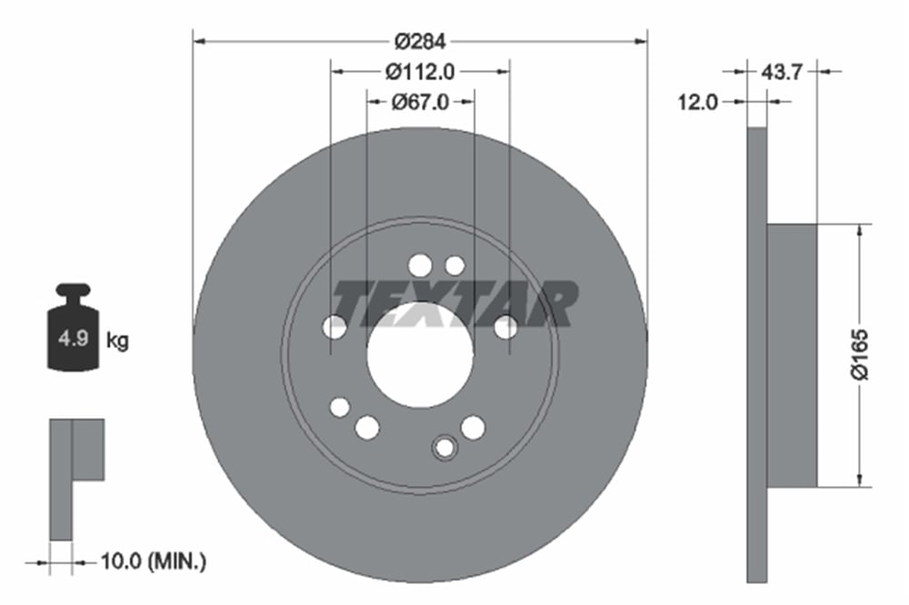 TEXTAR 92031803 - Fren Diski Ön - Mercedes W124