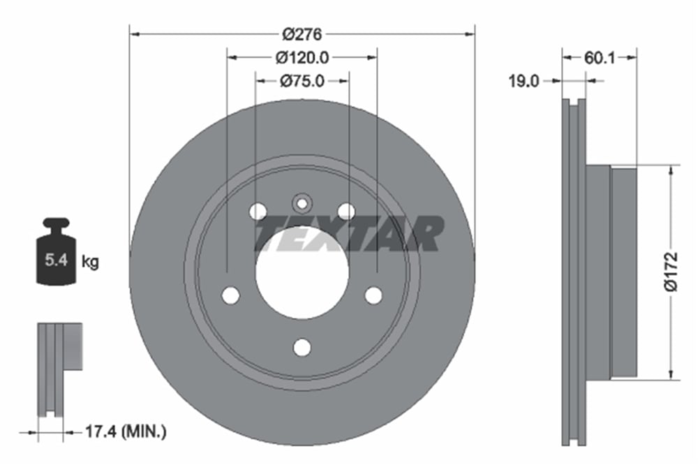 TEXTAR 92072403 - Fren Diski Arka - Bmw E36-e46