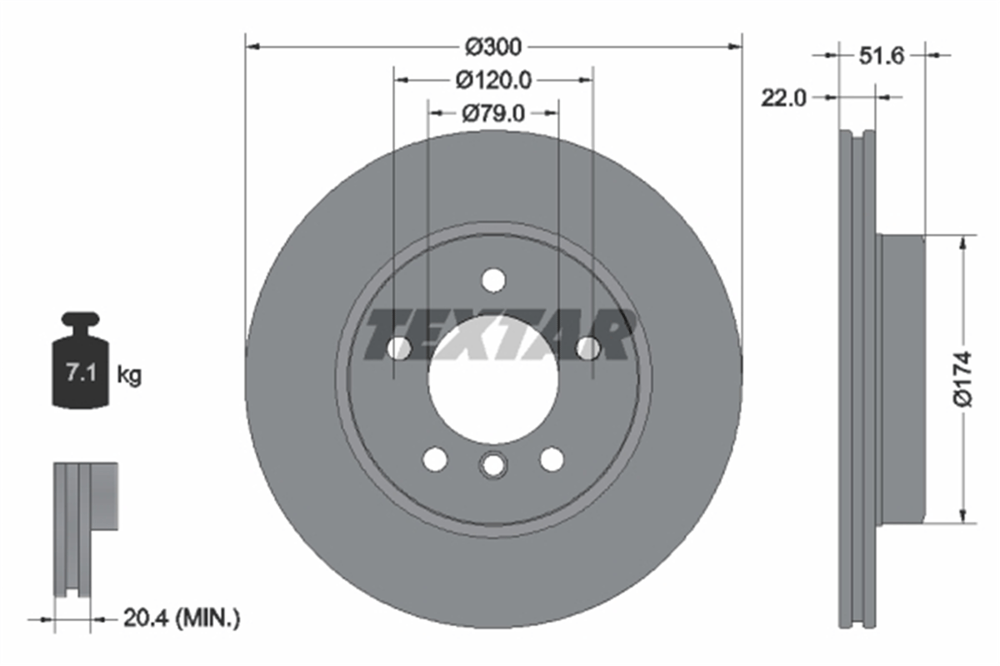 TEXTAR 92097205 - Fren Diski Ön - Bmw E46