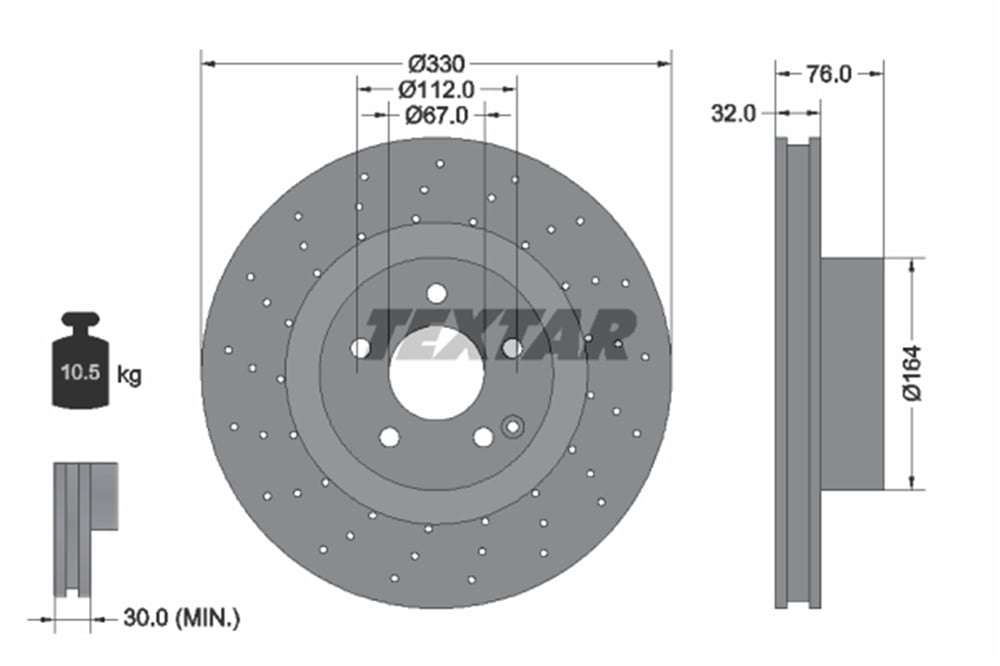 TEXTAR 92099205 - Fren Diski Ön - Mercedes W215-220